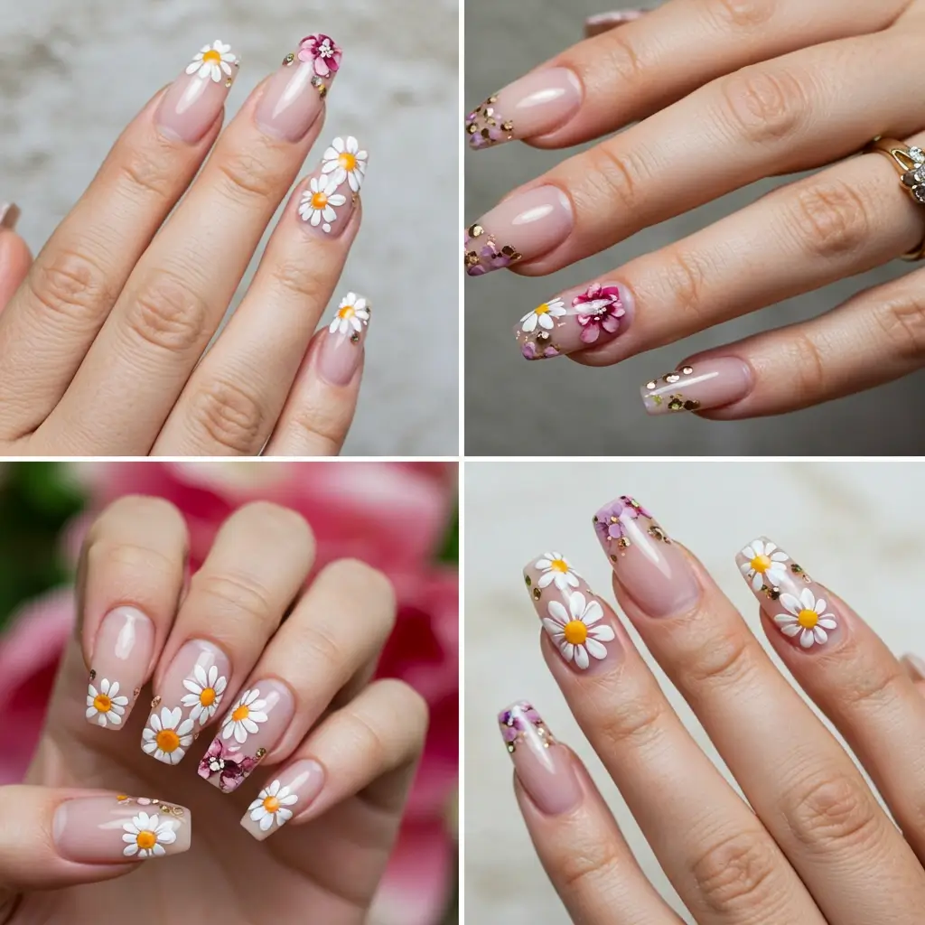 Acrylic Floral Nails Image