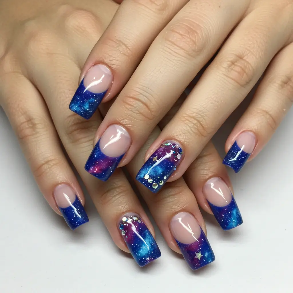 Acrylic Galaxy French Tips Image
