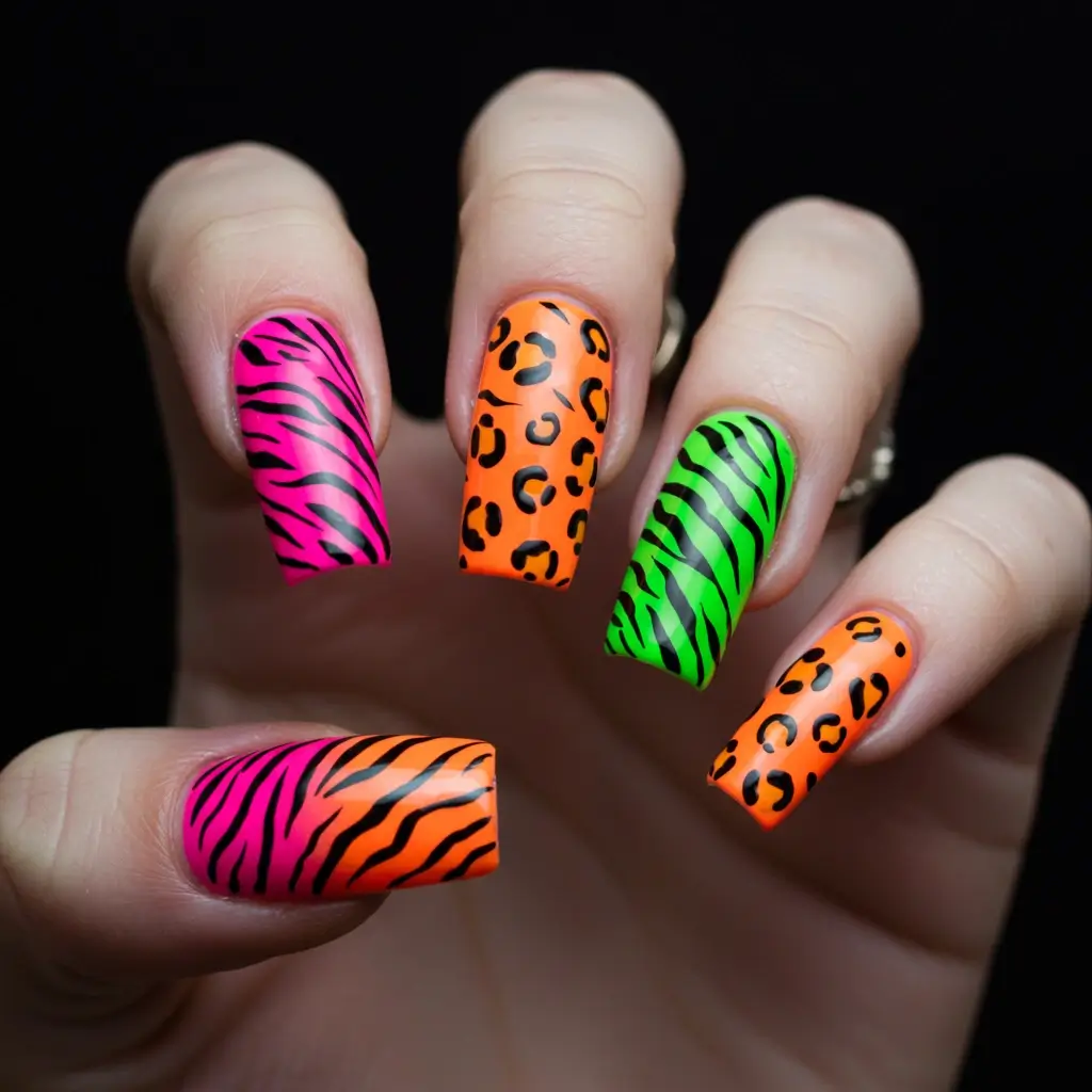 Acrylic Neon Animal Prints Image
