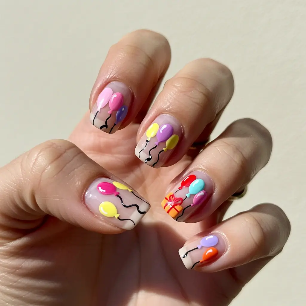 Balloon Accent Nails Image