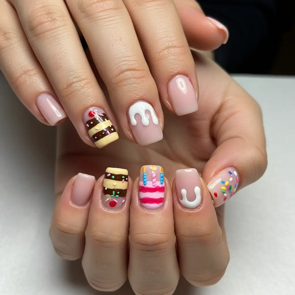 Birthday Cake Nails Image