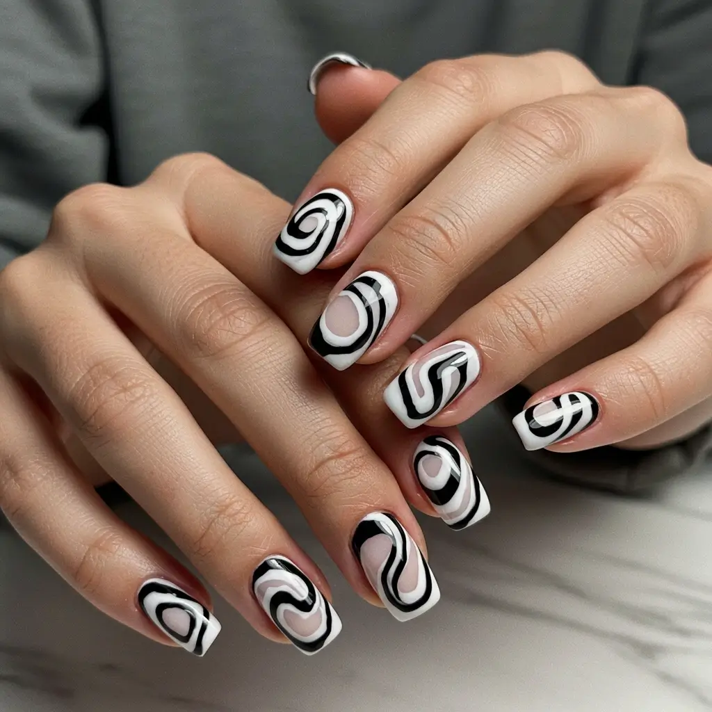 Black & White Swirls Image