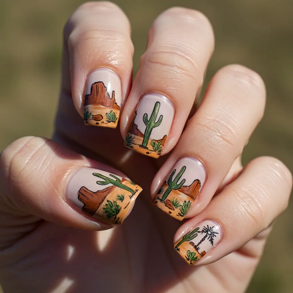 Cactus & Nature Nails Image
