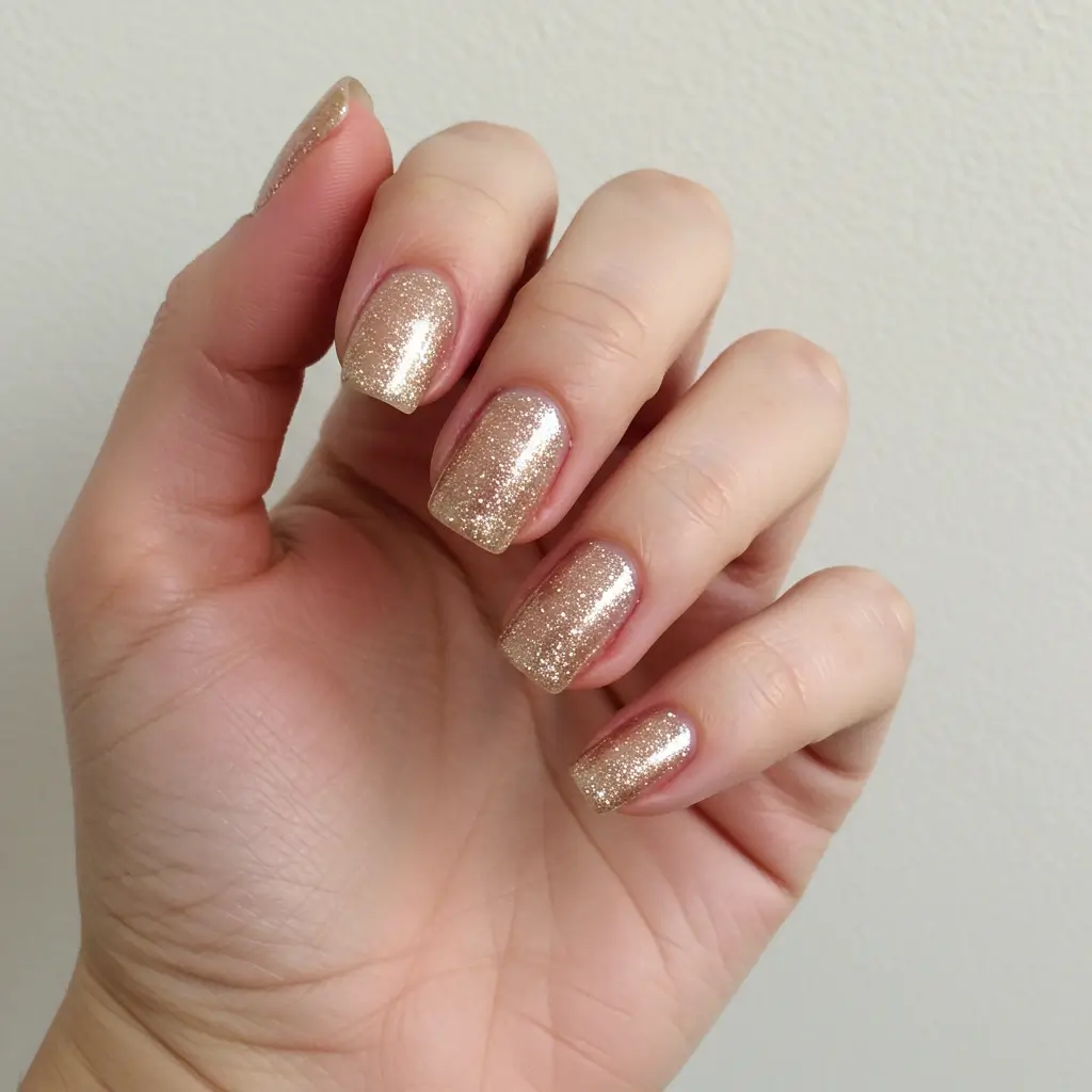 Champagne Glitter Nails Image