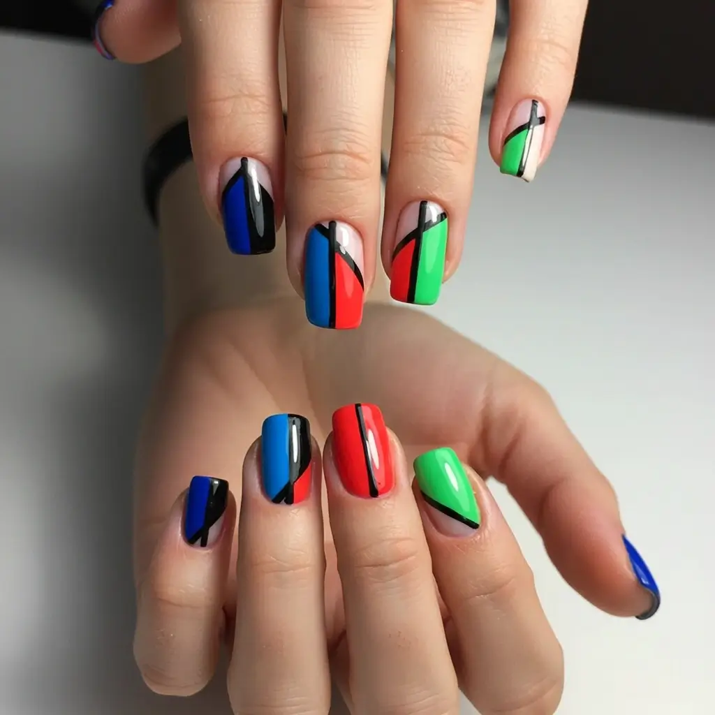 Color Block Nails Image