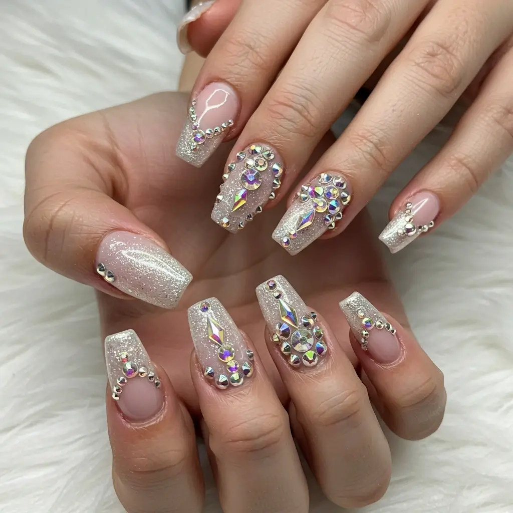  Diamond-Studded Birthday Nails Image