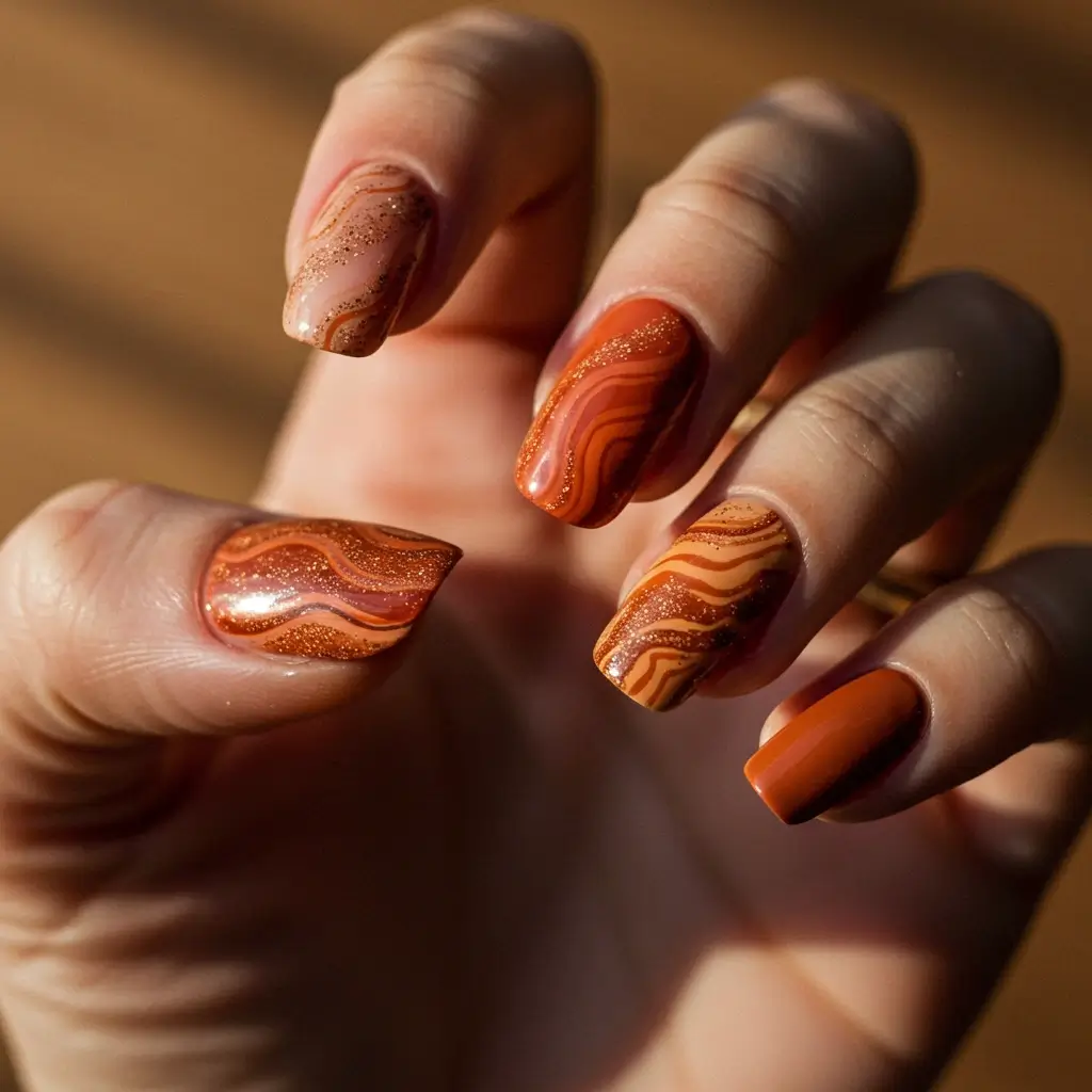 Earthy Clay Tones Nails Image
