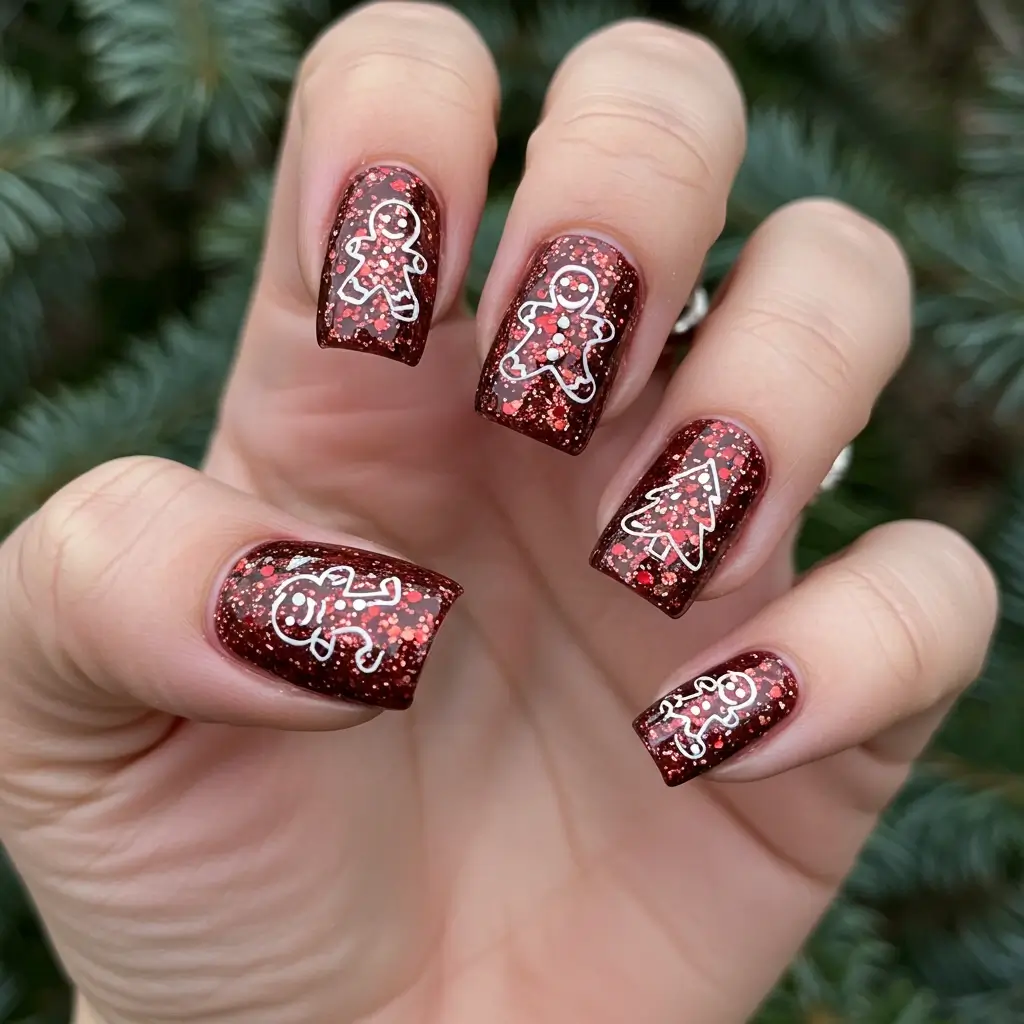 Festive Gingerbread Glitter Image