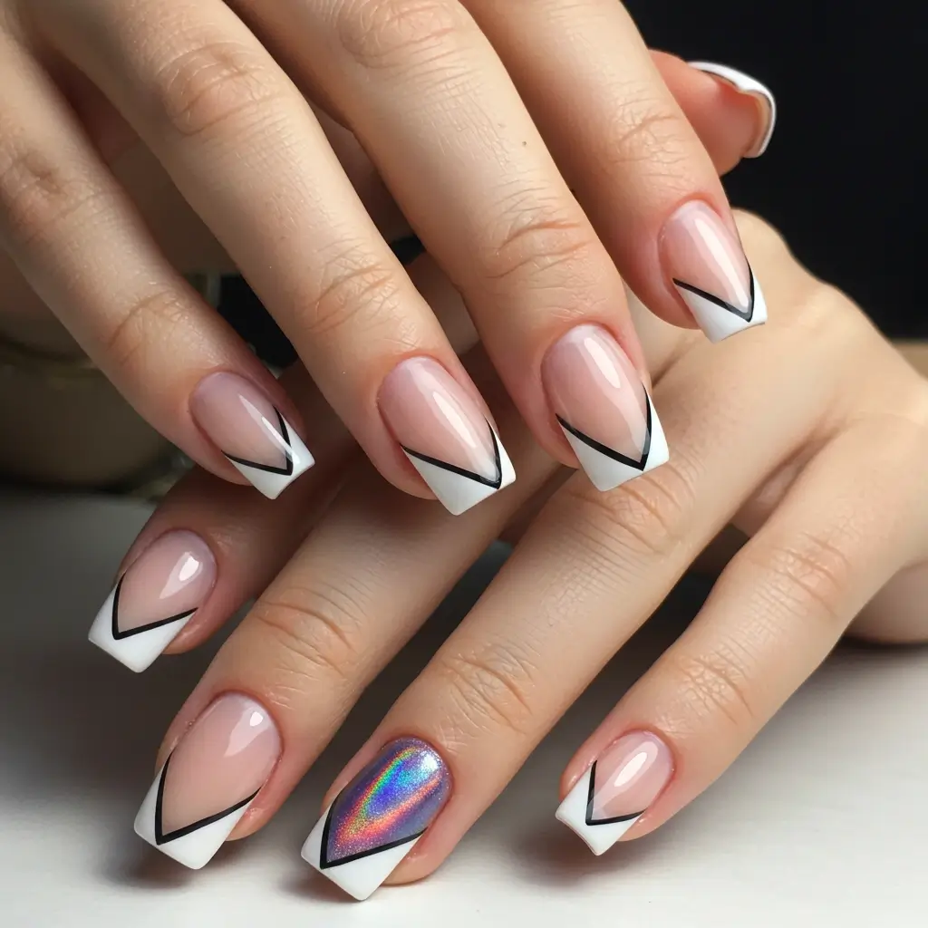 Geometric French Tips Image