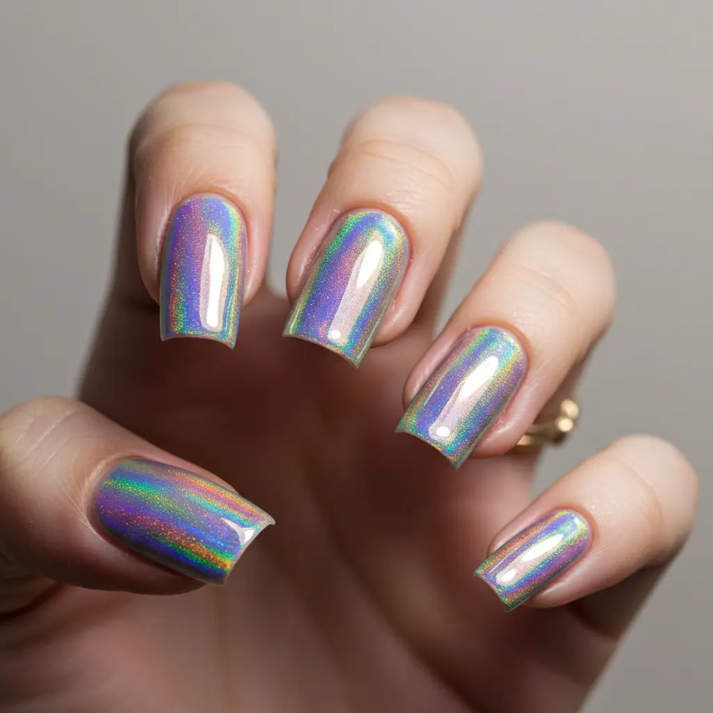 Holographic Russian Manicure Image