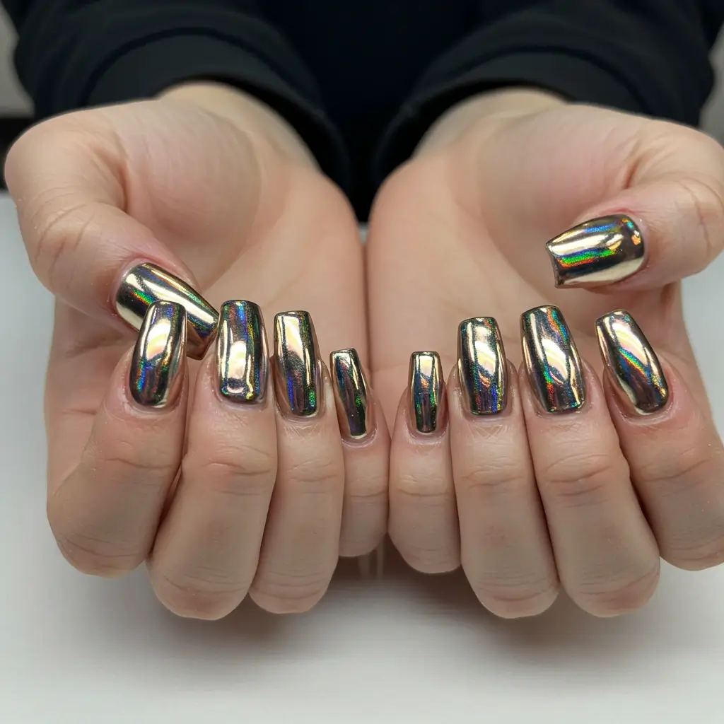 Metallic Chrome Nails Image