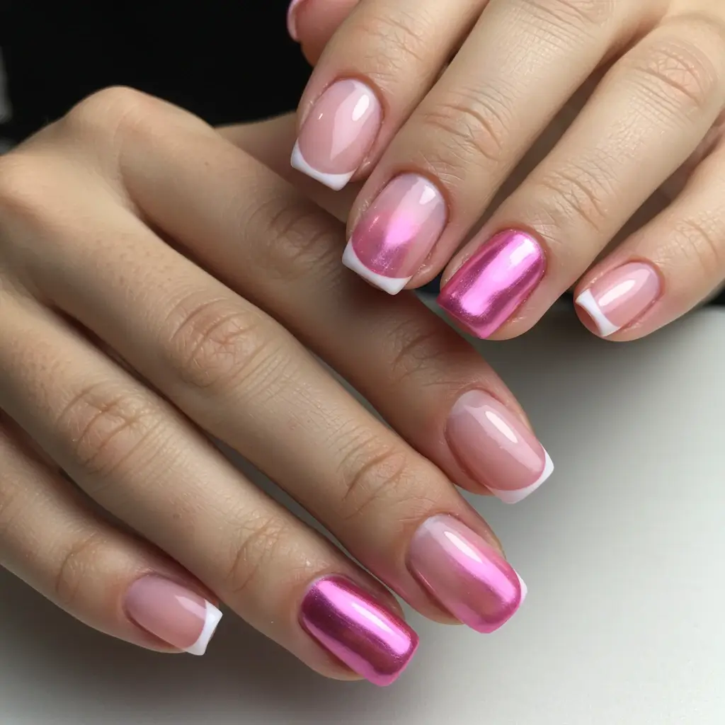 Metallic Pink Tips Image