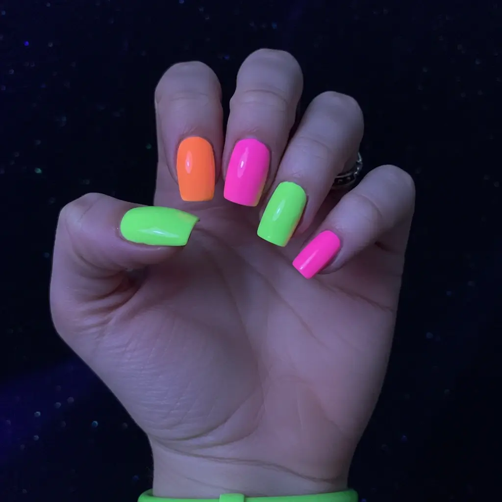 Neon Party Nails Image