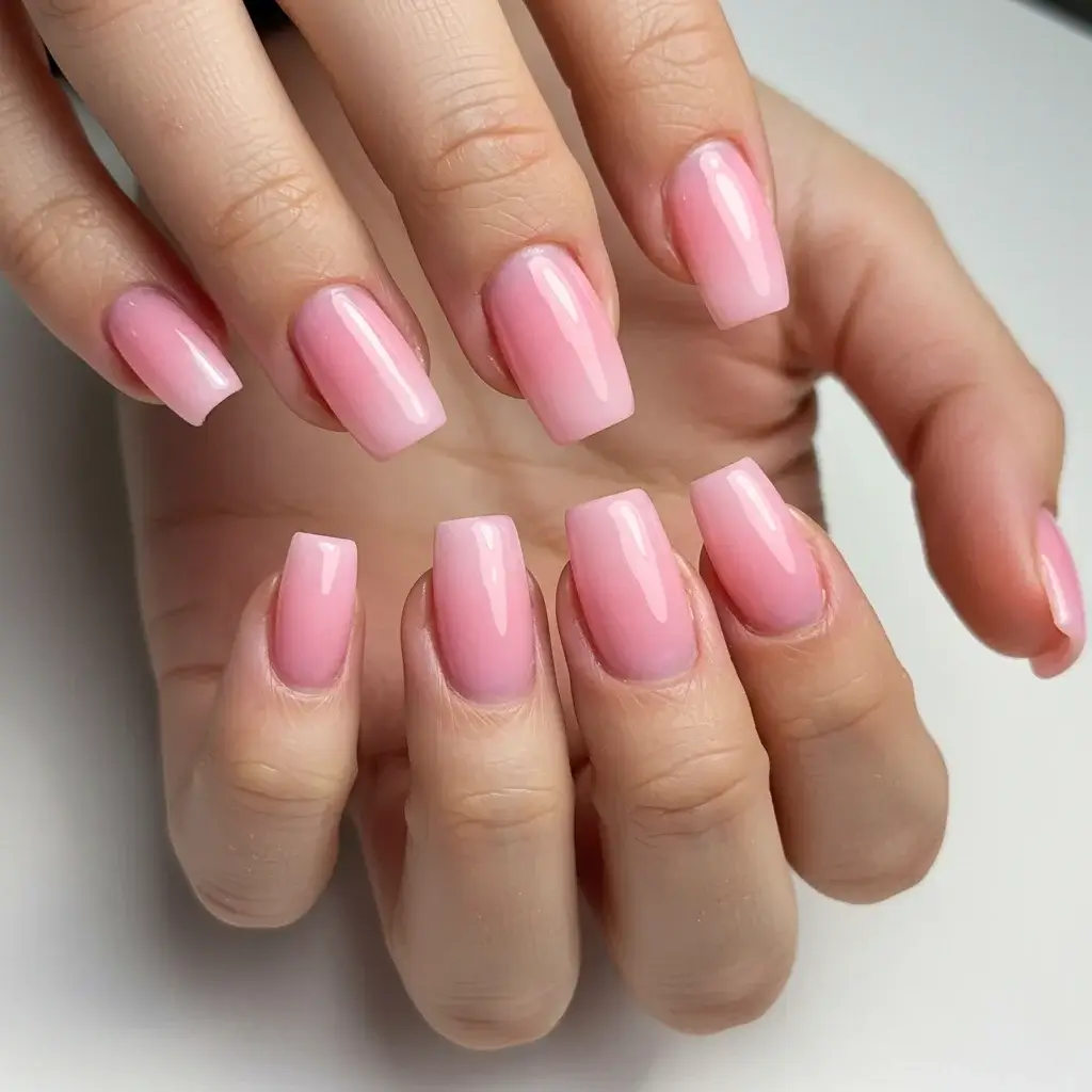 Pink Jelly Glaze nails Image