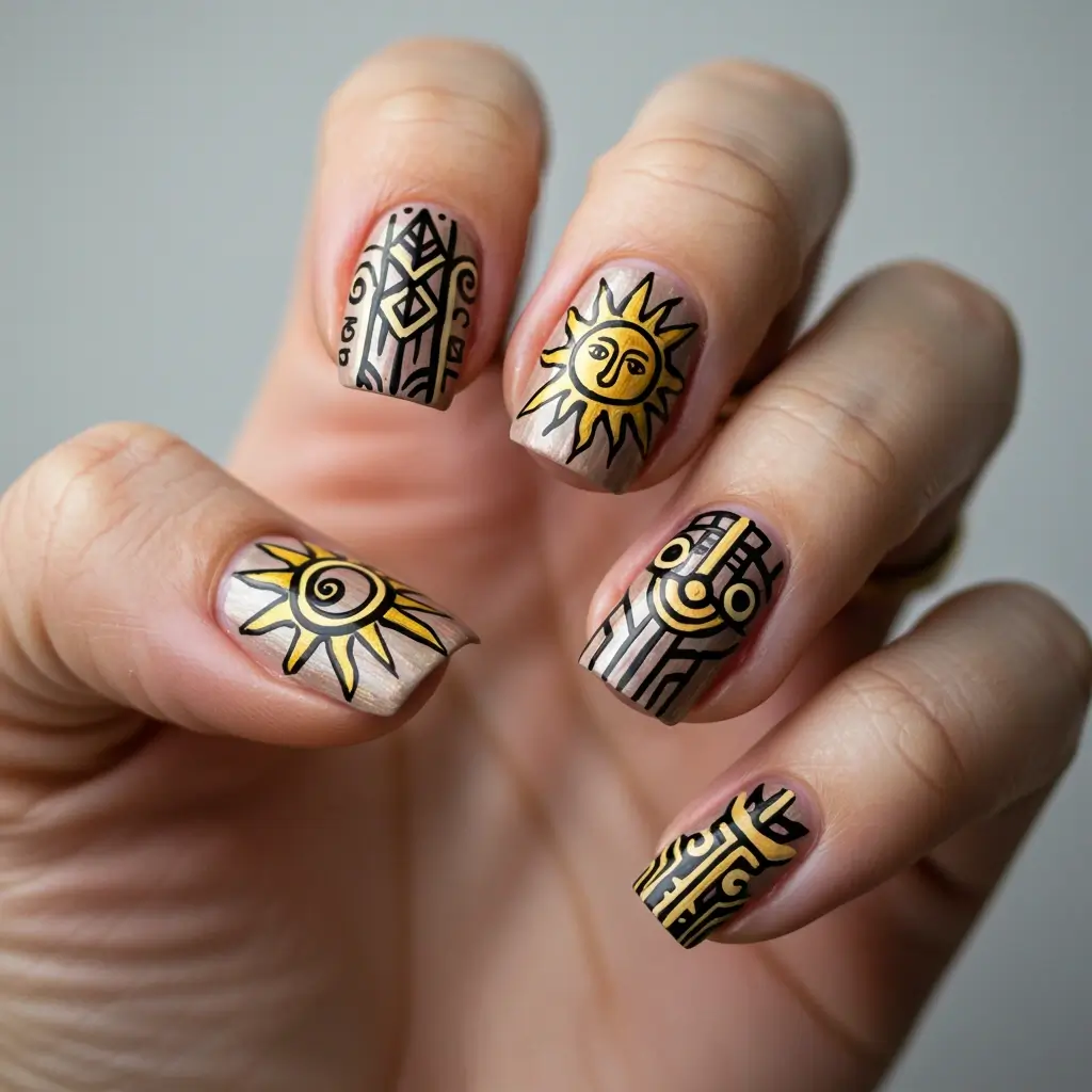 Sun Symbol Nails image