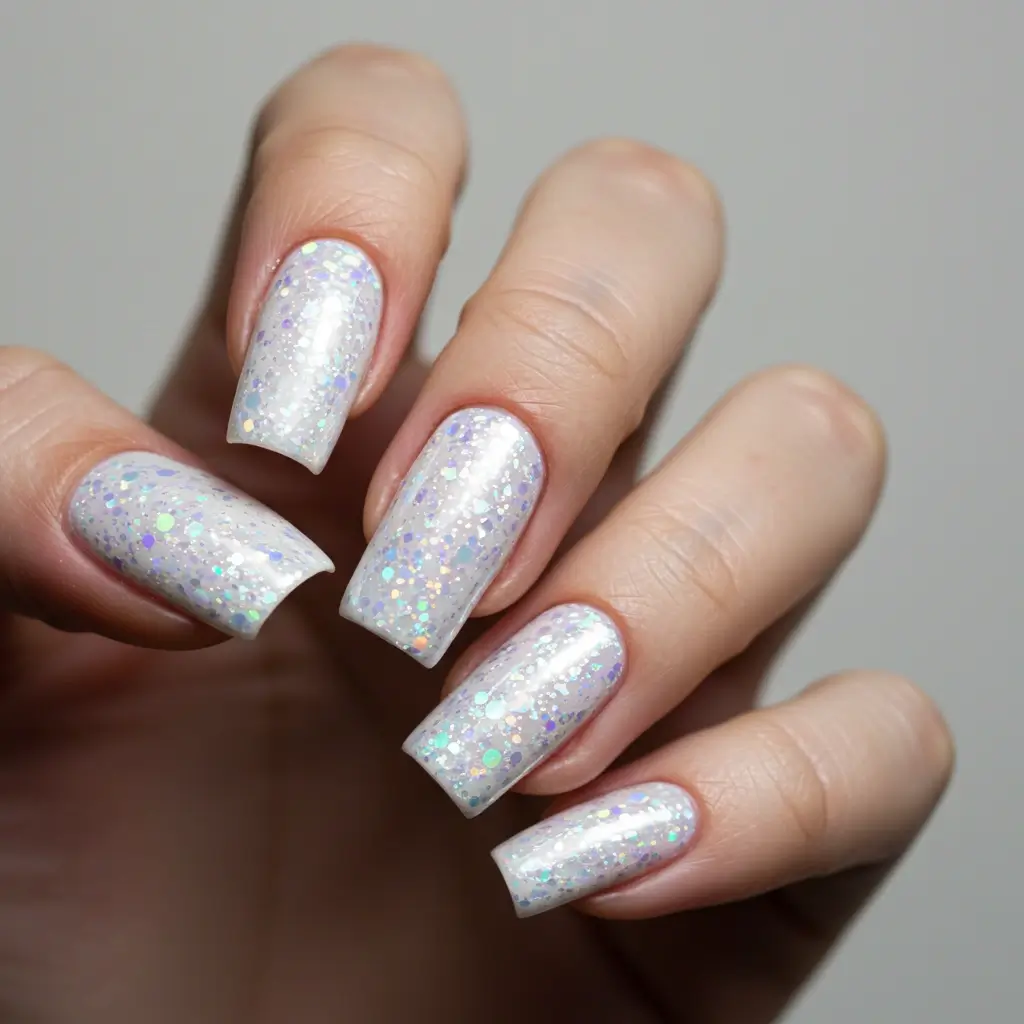 White with Holographic Sparkles Image
