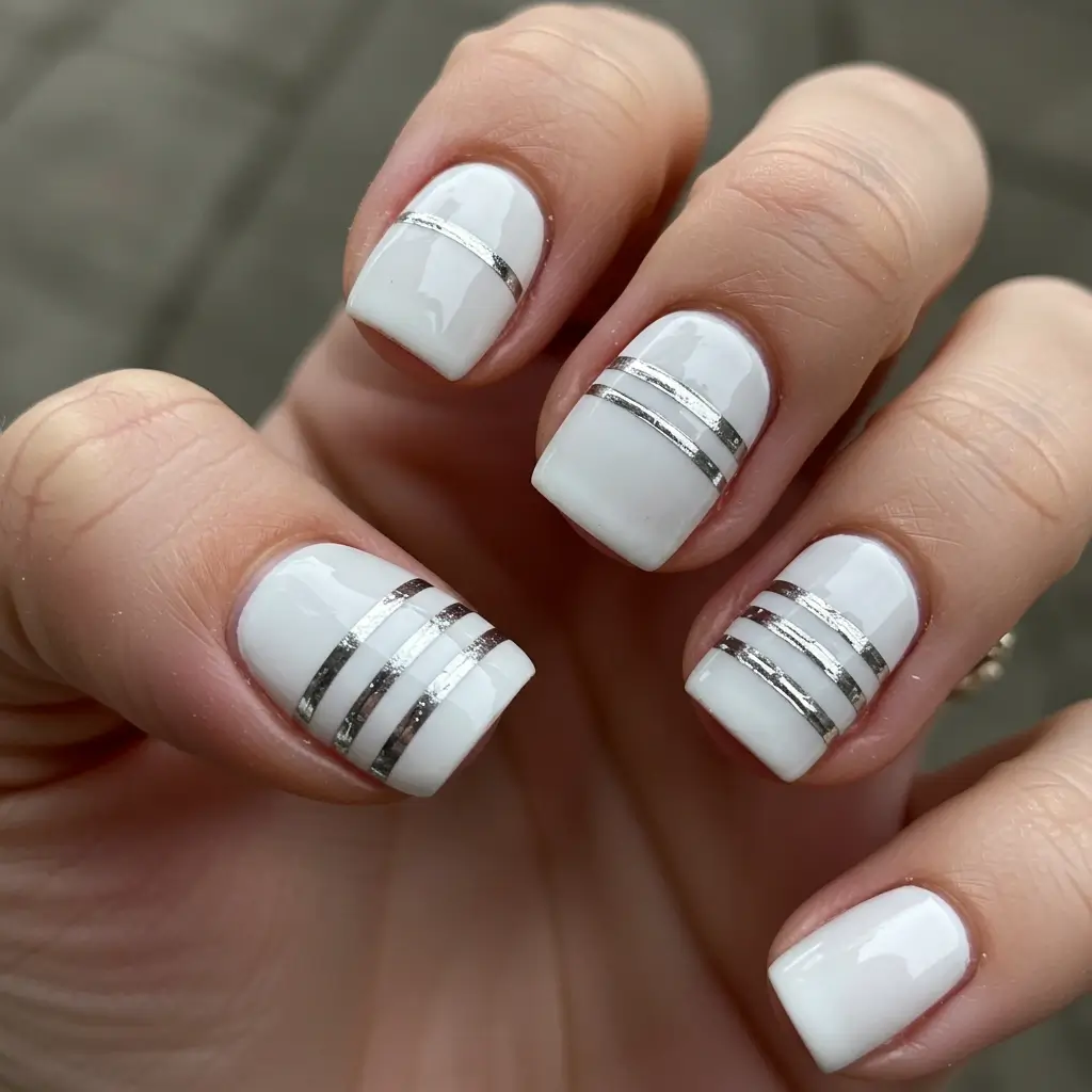 White with Silver Stripes
Image