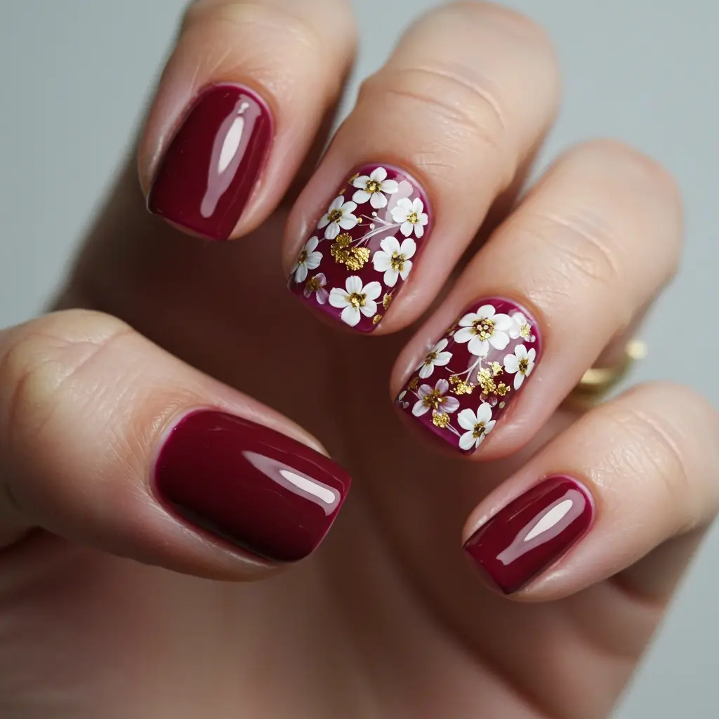 Burgundy Floral Accents Image