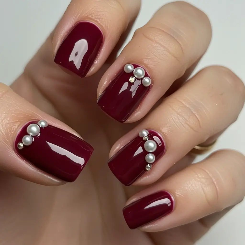 Burgundy and Pearl Details Image