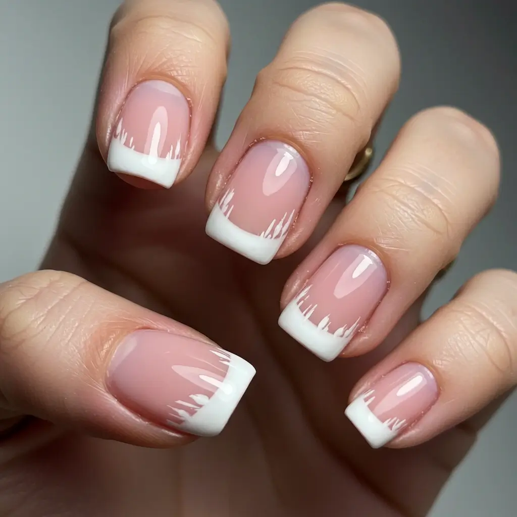 Classic French Manicure with a Pink Twist Image