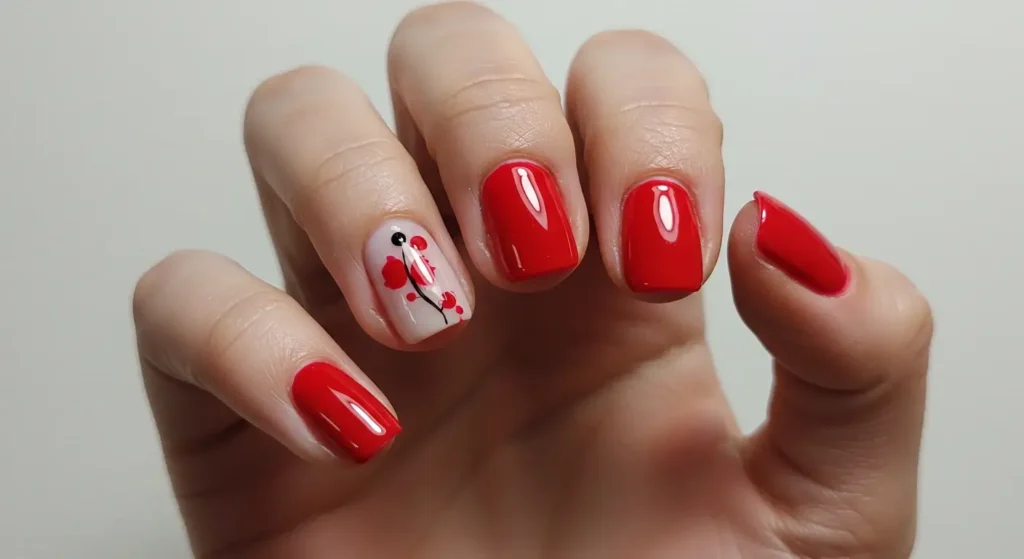 Classic Red Nail Image