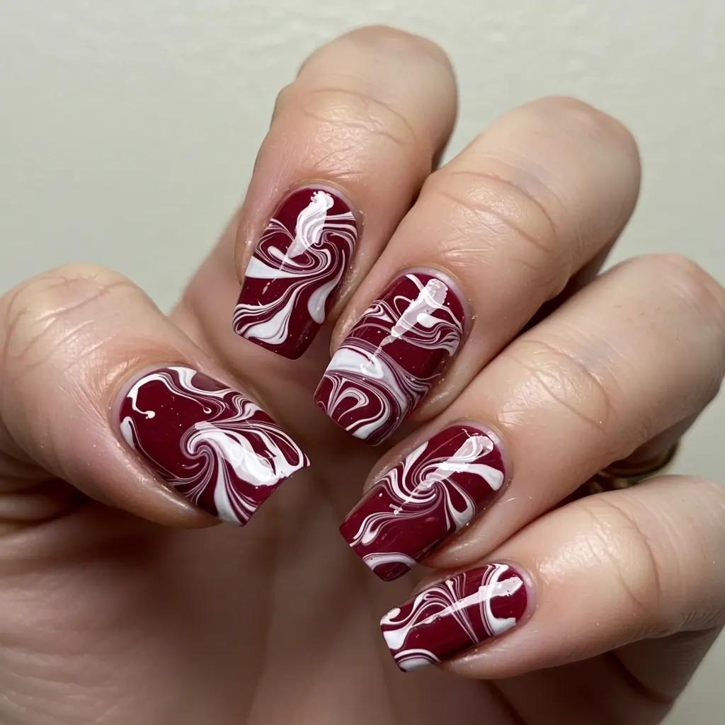 Marble Burgundy Swirls Image