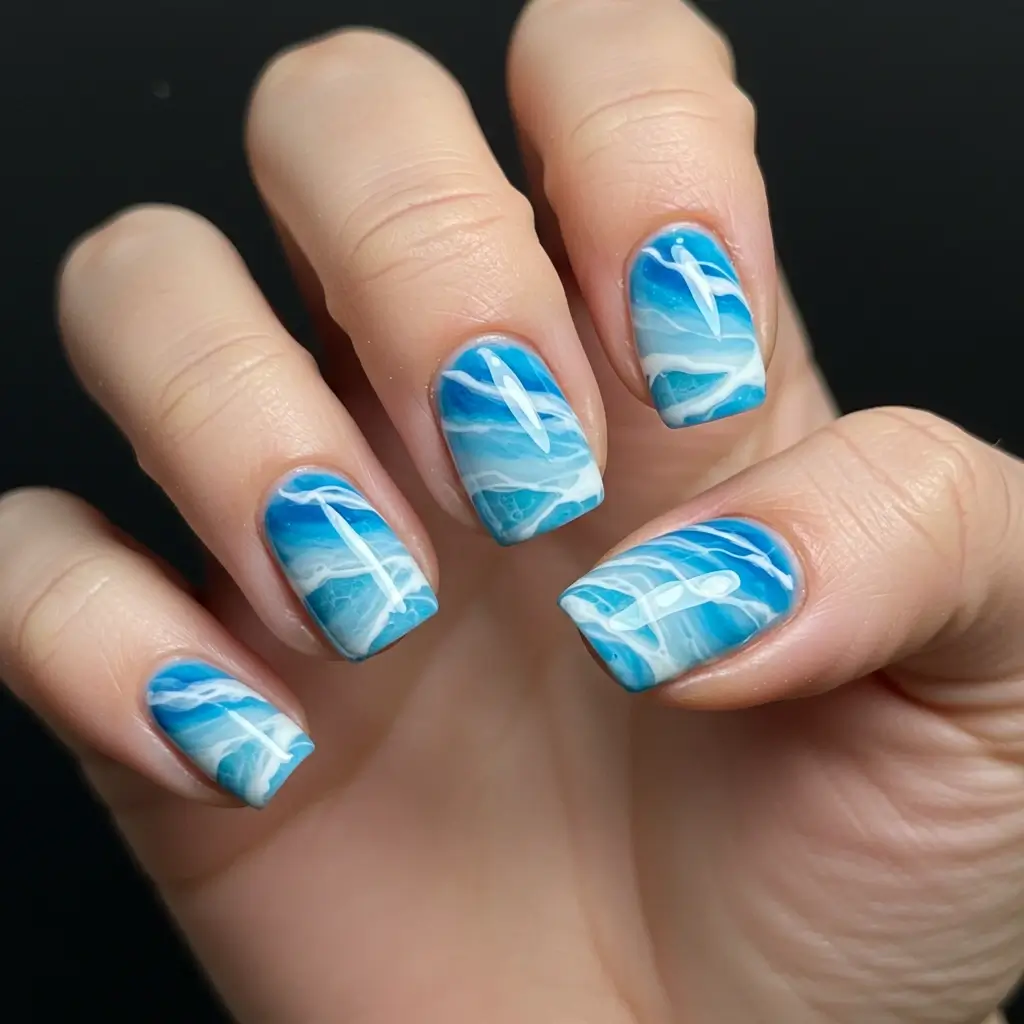 Ocean Wave Nails Image