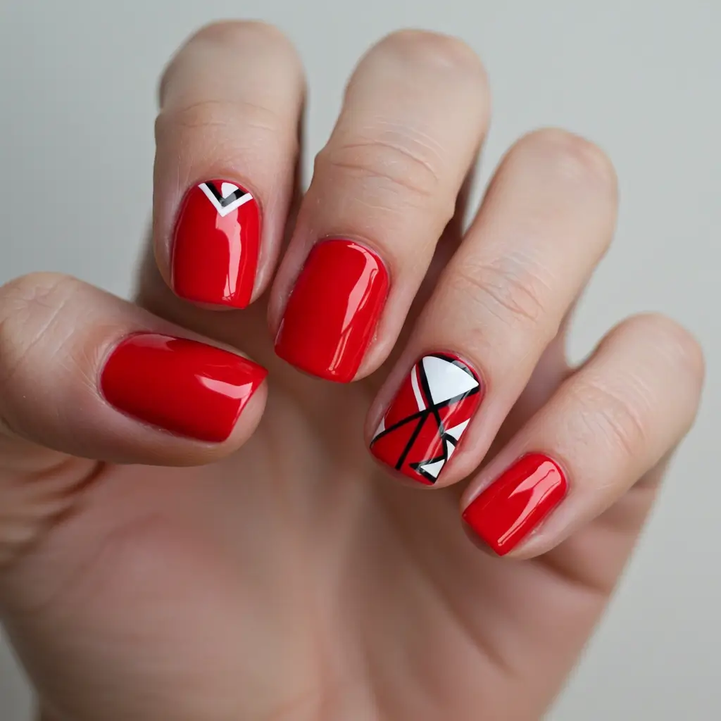 Red Geometric Patterns Image