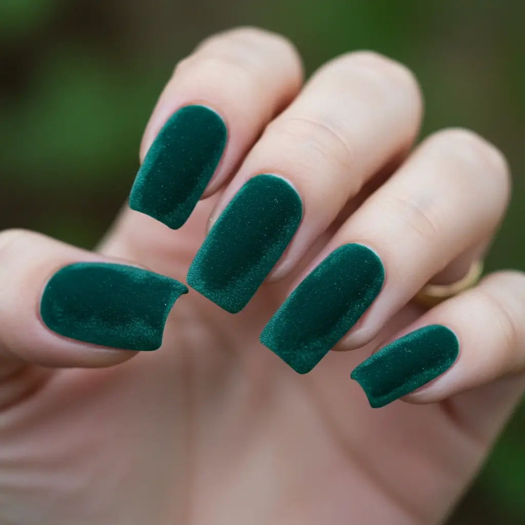 Velvet Emerald Nails Image