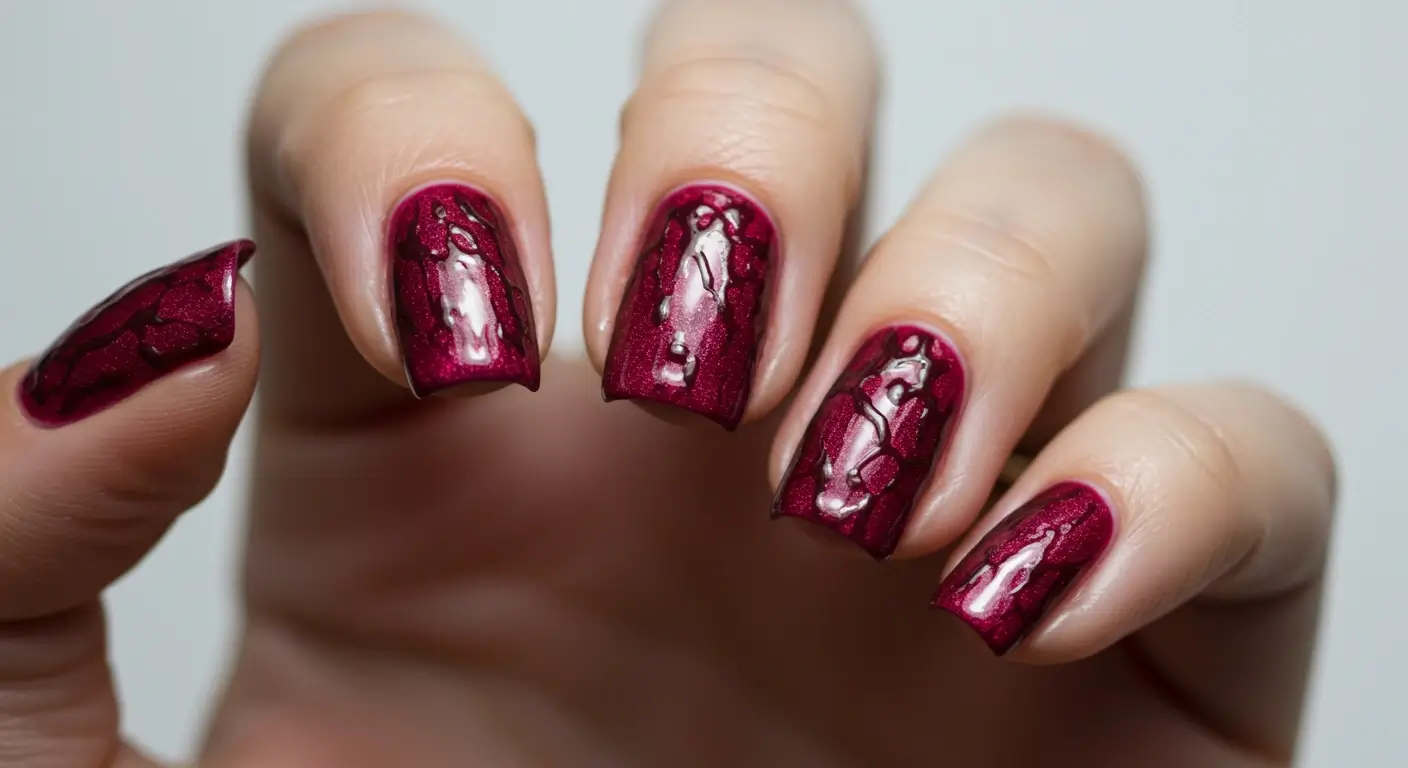 burgundy nails Image