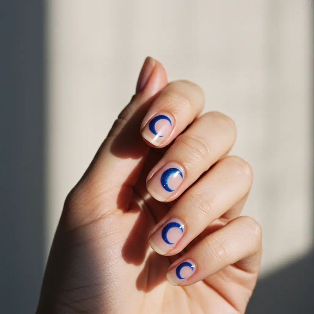 Metallic Blue Nails Image