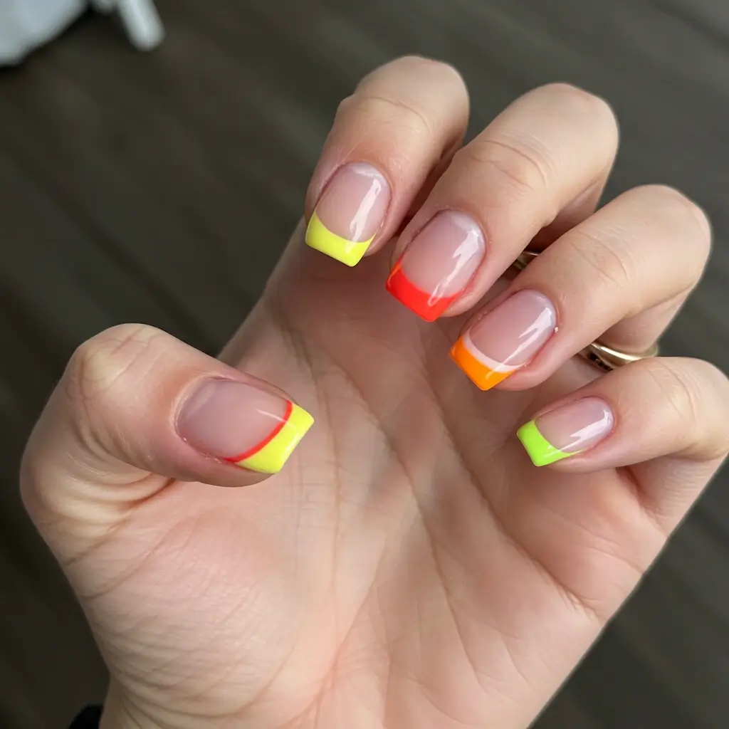 Multicoloured French Manicure Image