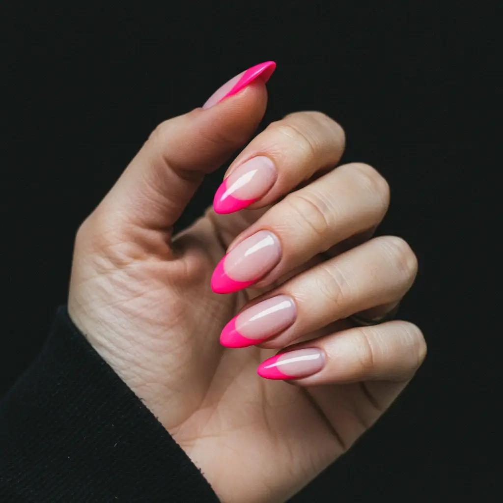 Pink Outline French Tip Image