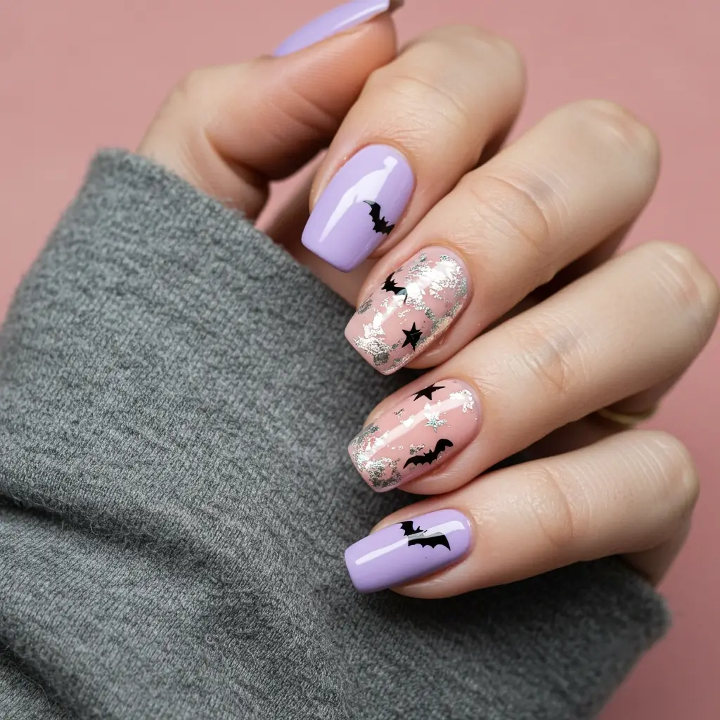 Purple Aura Bat Nails Image