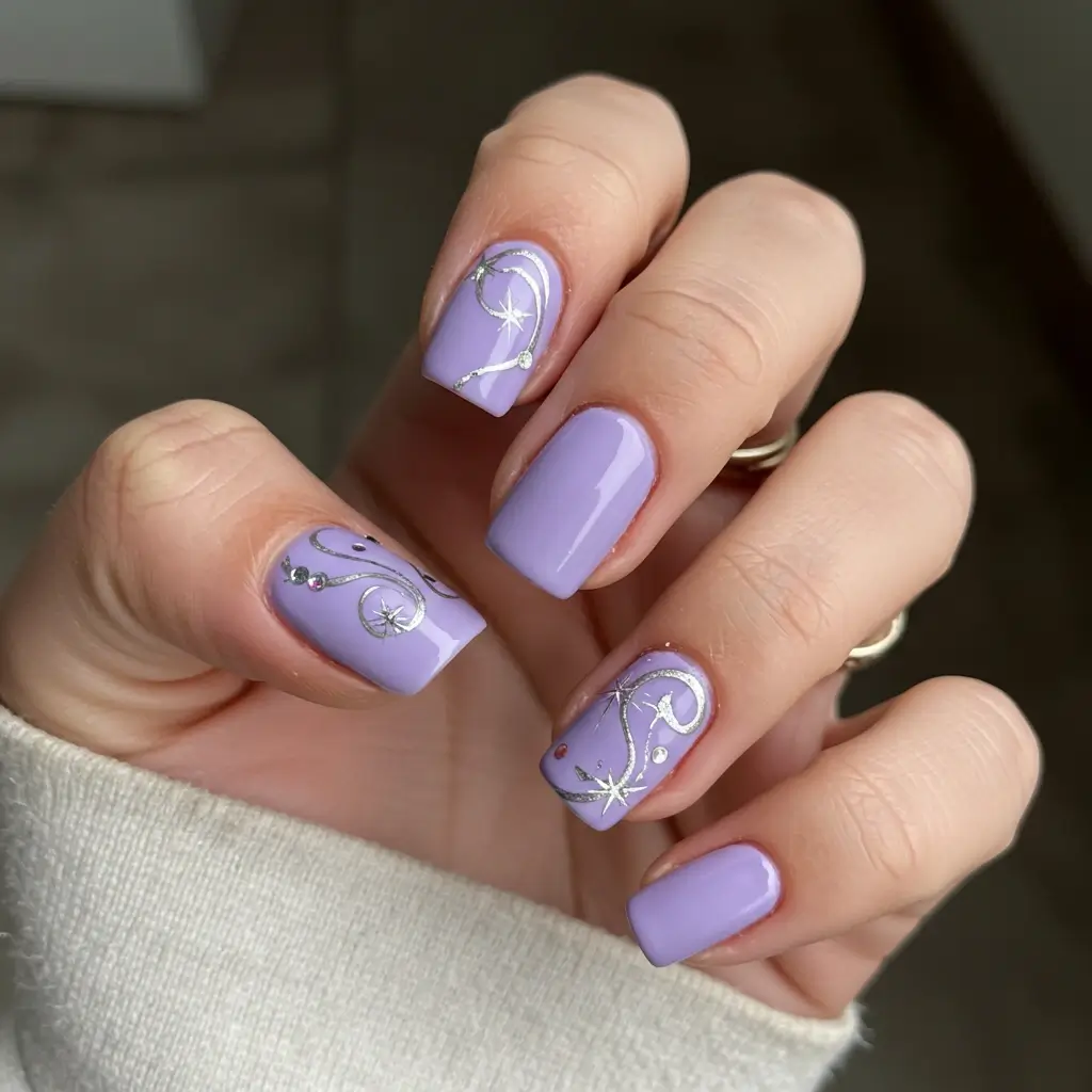 Sheer Purple Magic Nails Image