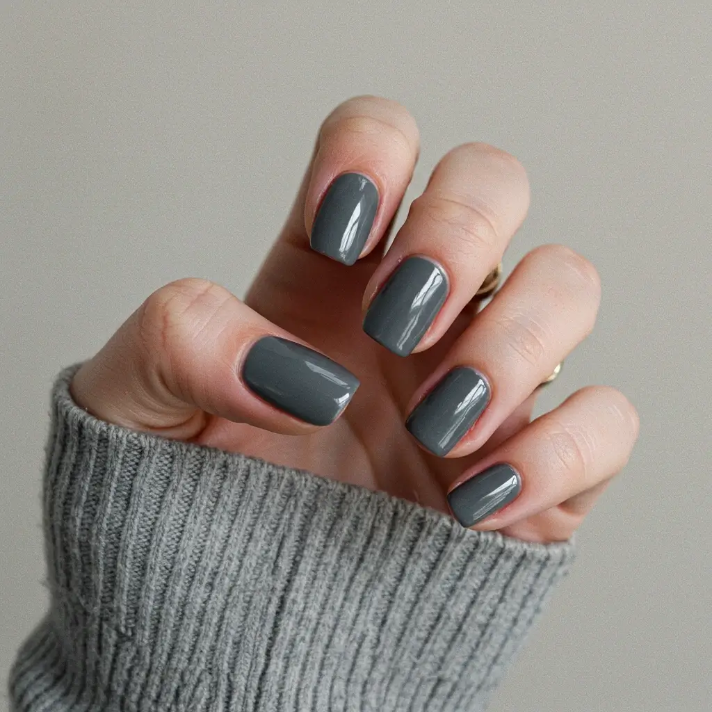 Stormy Grey Spring Nails Image