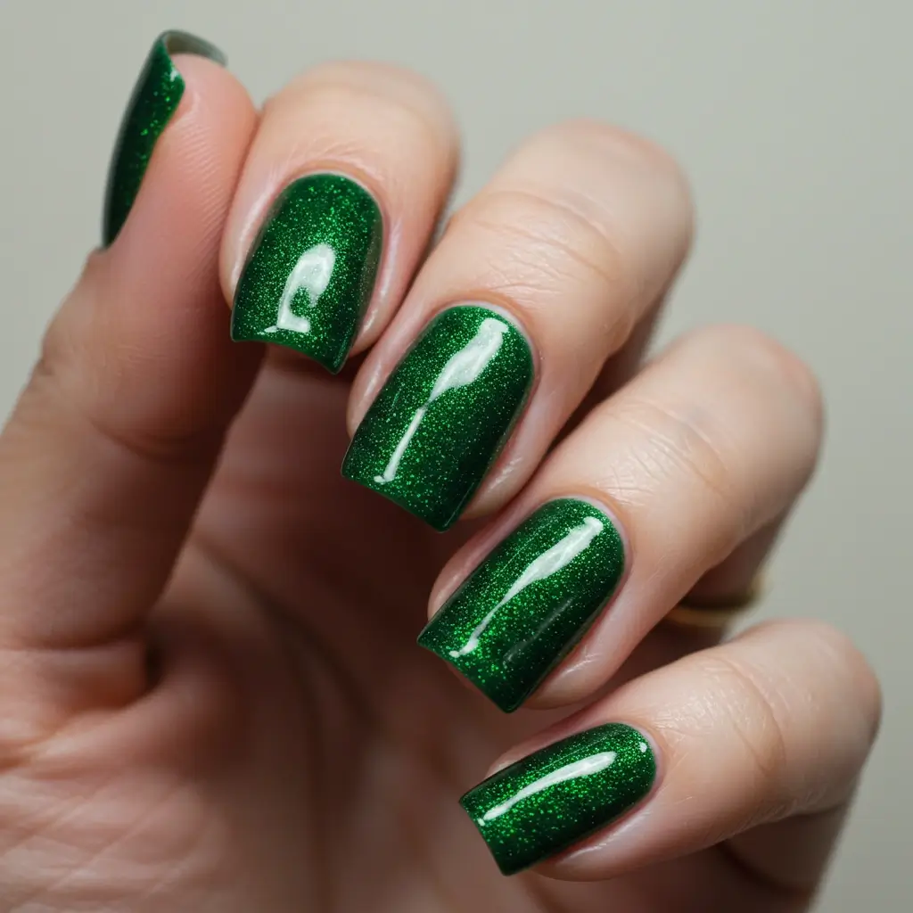 Villainous Green Velvet Nails Image