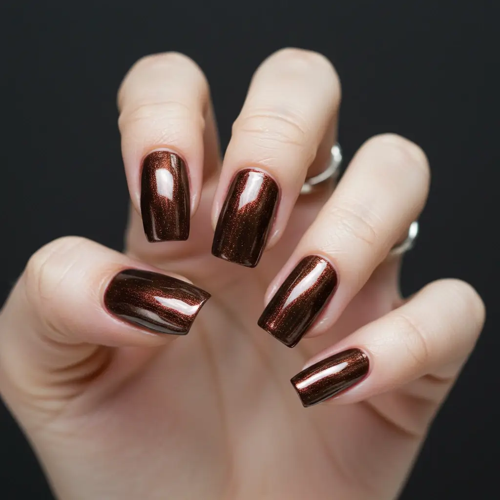 Brown Chrome Nails Image