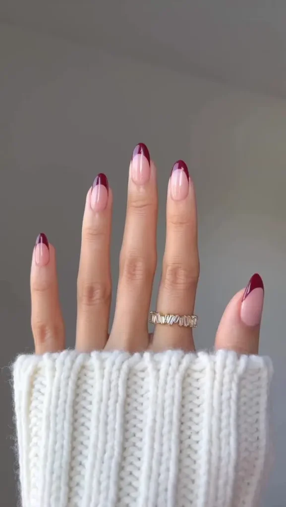 French Tip Grape Jelly Nails