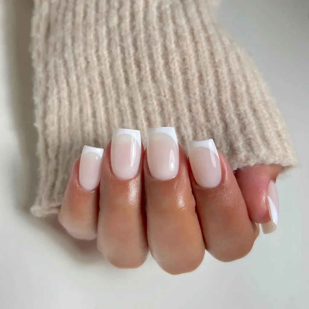 French Tip Milky Nails