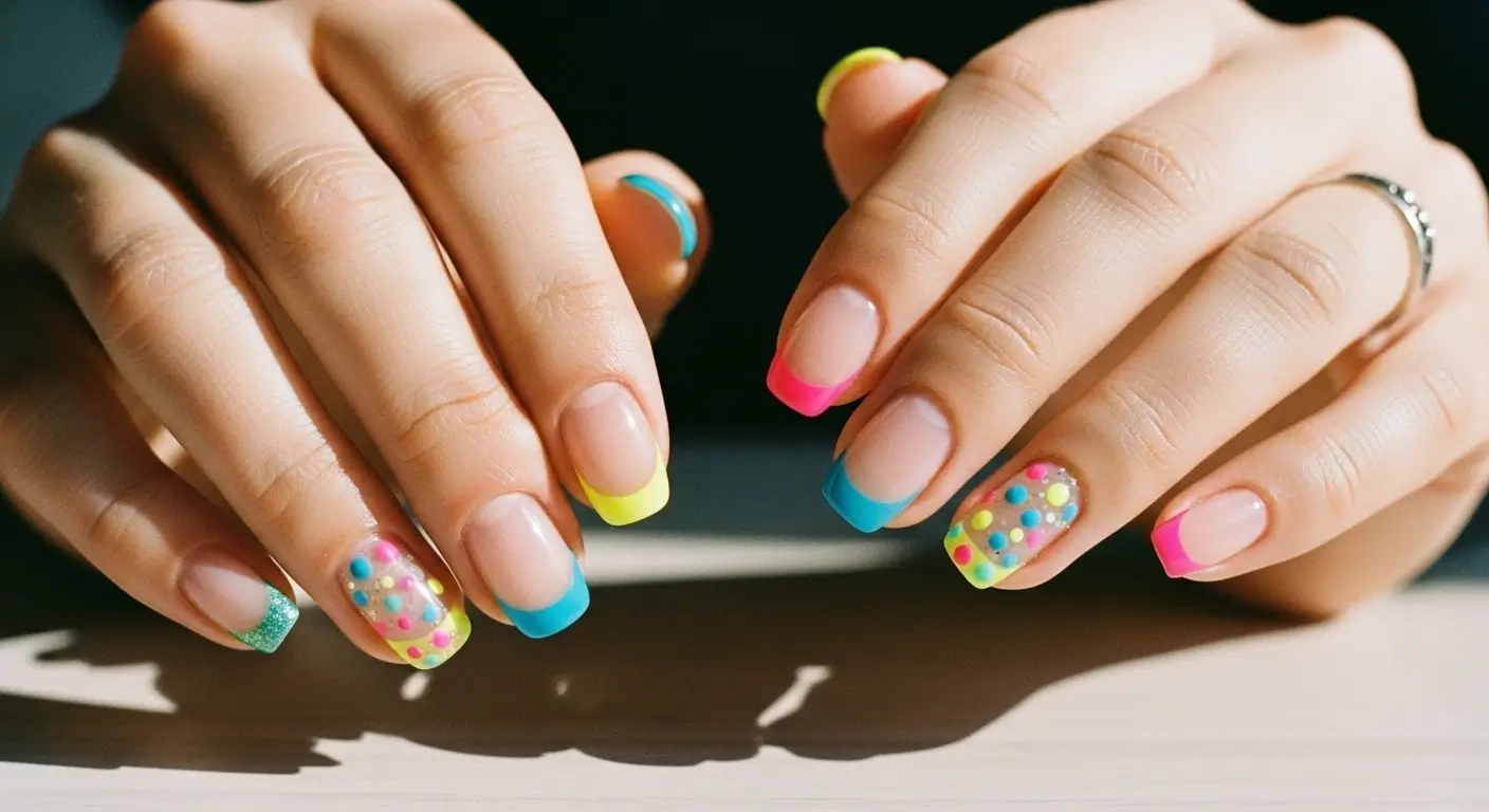 Funky french manicure