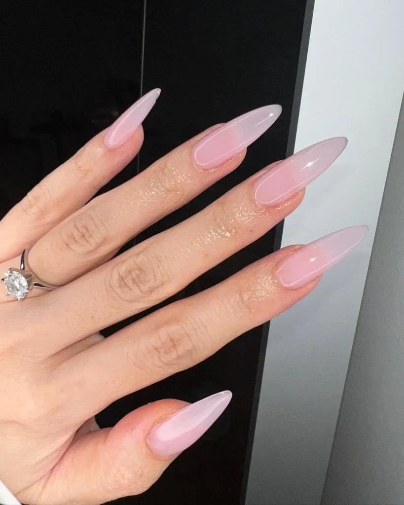 Glossy Milky Nails