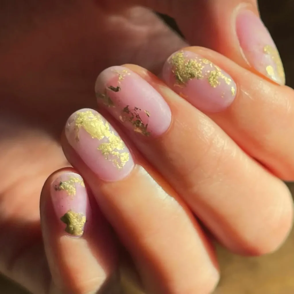 Gold Foil Grape Jelly Nails